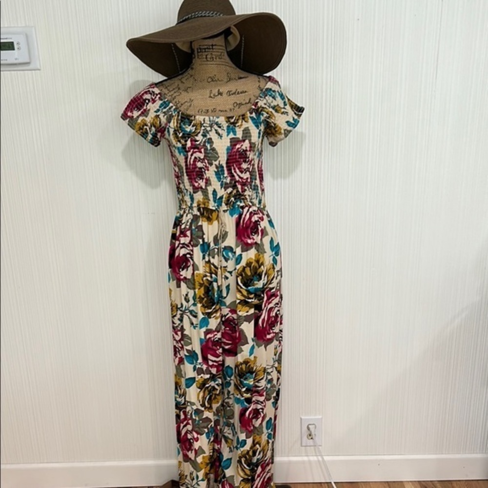 Band of Gypsies smocked Boho Jumpsuit